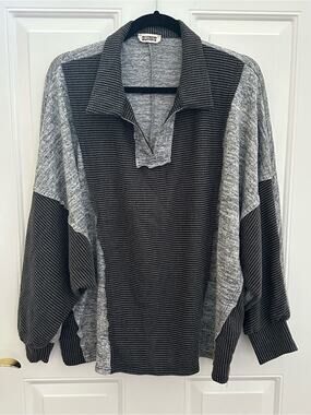 Blumin Two-Tone Ribbed Sweater size 1XL